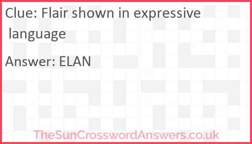 Flair shown in expressive language Answer