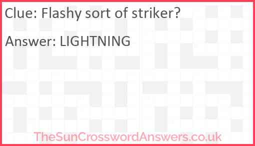 Flashy sort of striker? Answer