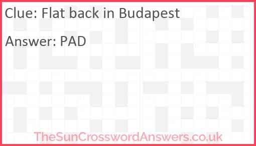 Flat back in Budapest Answer