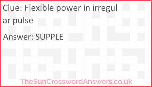 Flexible power in irregular pulse Answer