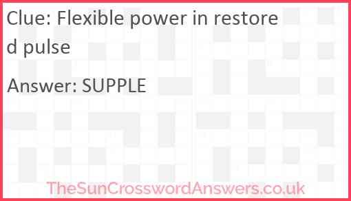 Flexible power in restored pulse Answer
