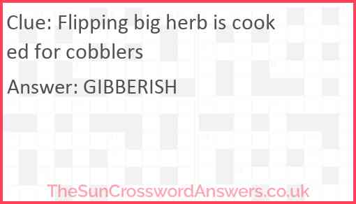 Flipping big herb is cooked for cobblers Answer