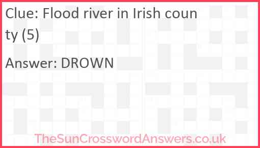 Flood river in Irish county (5) Answer