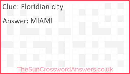 Floridian city Answer