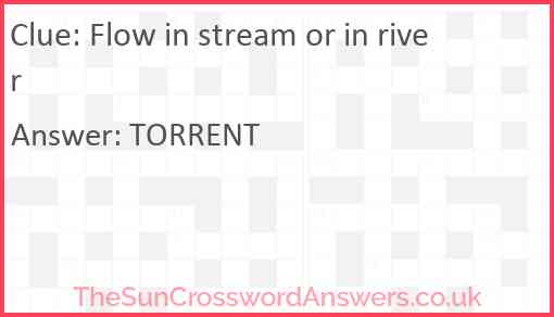 Flow in stream or in river Answer