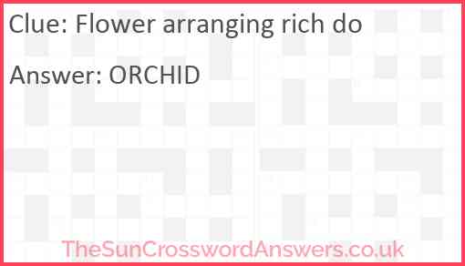 Flower arranging rich do Answer