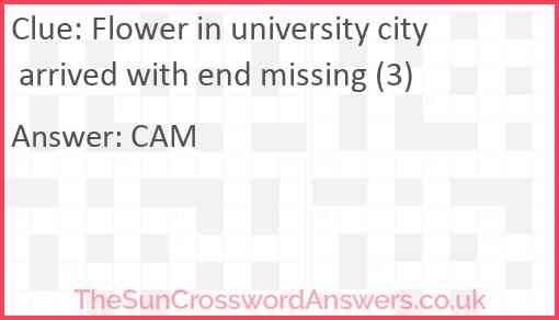 Flower in university city arrived with end missing (3) Answer
