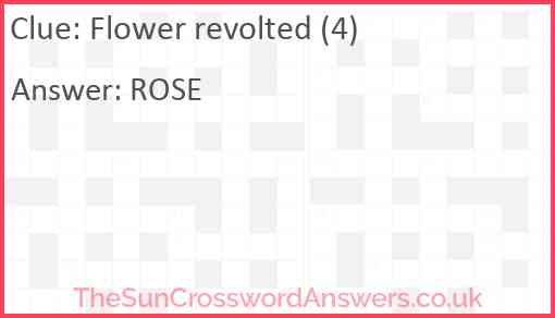 Flower revolted (4) Answer