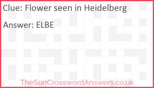 Flower seen in Heidelberg Answer