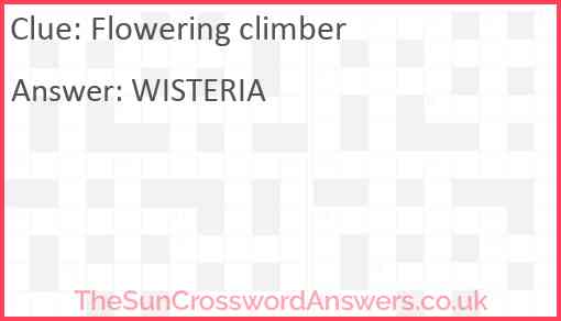 Flowering climber Answer