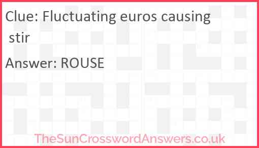 Fluctuating euros causing stir Answer