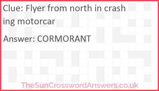 Flyer from north in crashing motorcar Answer