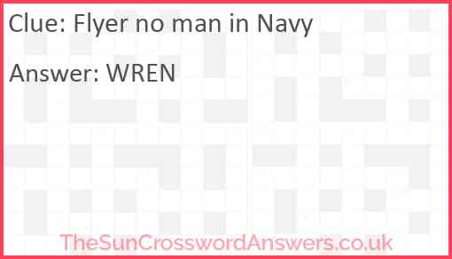 Flyer no man in Navy Answer