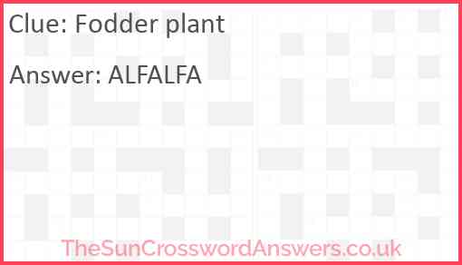 Fodder plant Answer