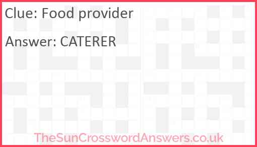 Food provider Answer