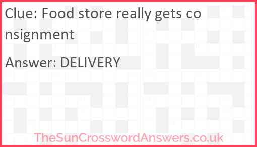 Food store really gets consignment Answer