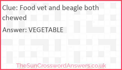 Food vet and beagle both chewed Answer