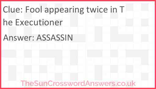 Fool appearing twice in The Executioner Answer