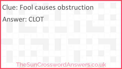 Fool causes obstruction Answer