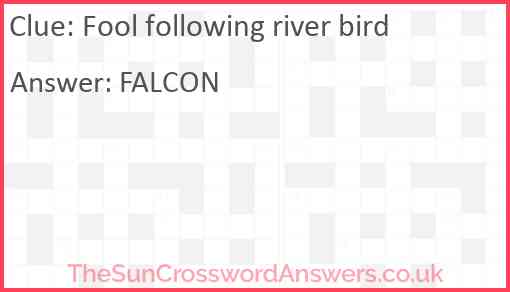 Fool following river bird Answer