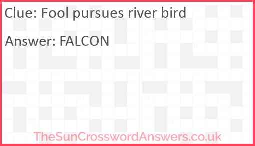 Fool pursues river bird Answer