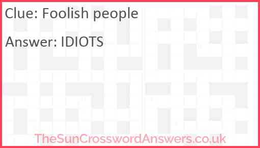 Foolish people Answer