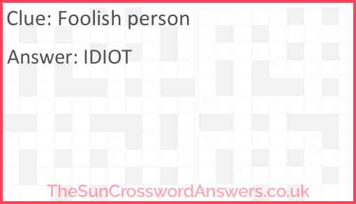 Foolish person Answer