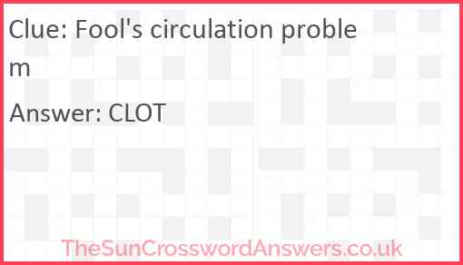 Fool's circulation problem Answer