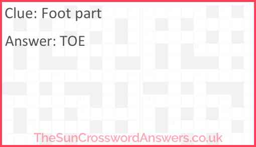 Foot part Answer