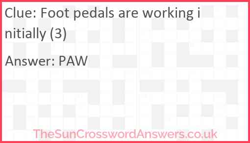 Foot pedals are working initially (3) Answer