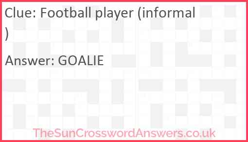 Football player (informal) Answer