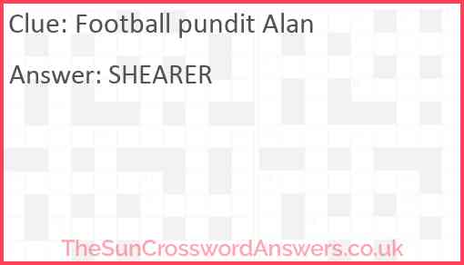 Football pundit Alan Answer
