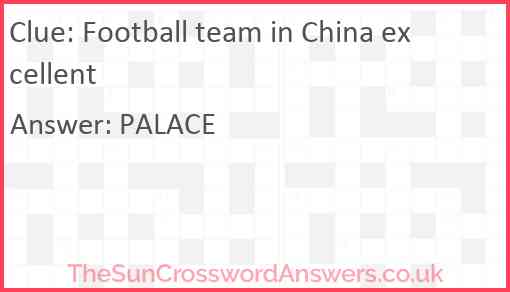 Football team in China excellent Answer