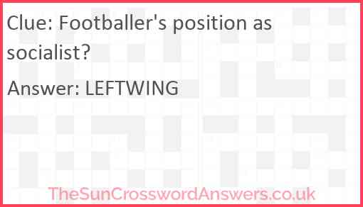 Footballer's position as socialist? Answer