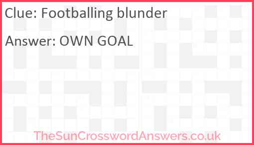 Footballing blunder Answer