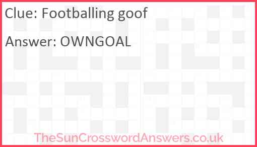 Footballing goof Answer