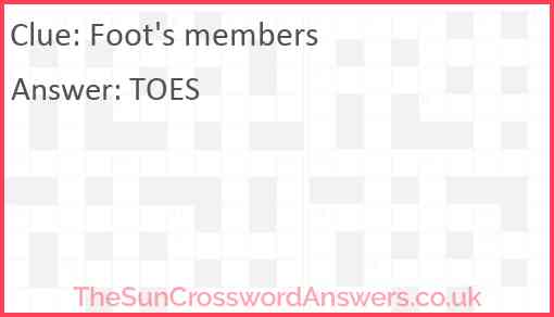 Foot's members Answer