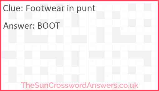 Footwear in punt Answer