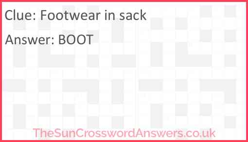 Footwear in sack Answer