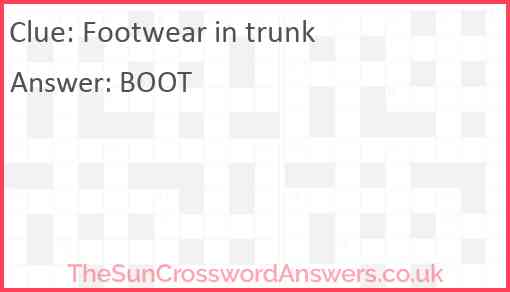 Footwear in trunk Answer