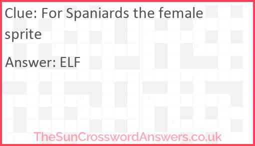 For Spaniards the female sprite Answer