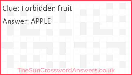 Forbidden fruit Answer