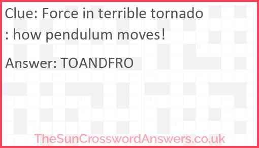Force in terrible tornado: how pendulum moves! Answer