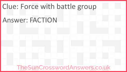 Force with battle group Answer