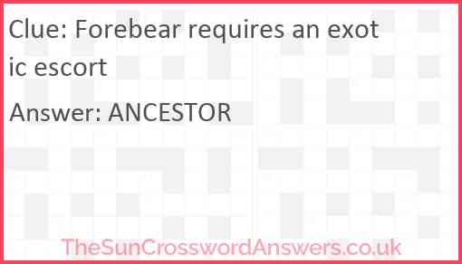 Forebear requires an exotic escort Answer