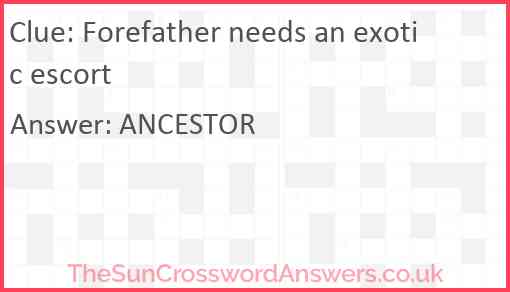 Forefather needs an exotic escort Answer