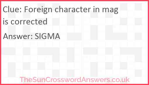 Foreign character in mag is corrected Answer