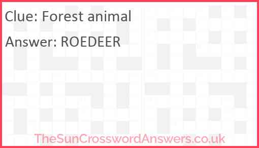 Forest animal Answer