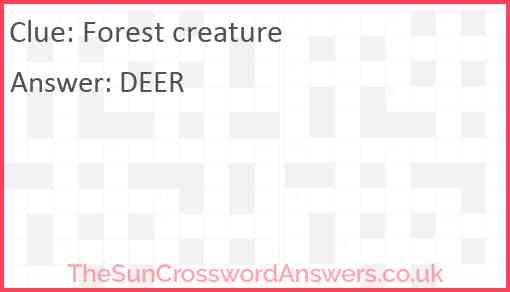 Forest creature Answer