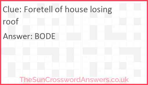 Foretell of house losing roof Answer